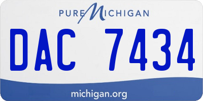 MI license plate DAC7434