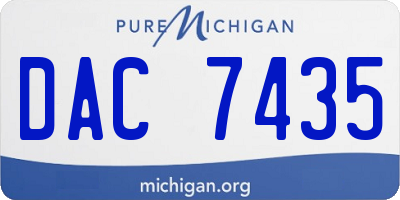 MI license plate DAC7435