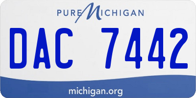 MI license plate DAC7442