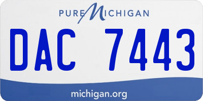 MI license plate DAC7443