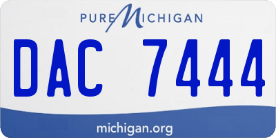 MI license plate DAC7444