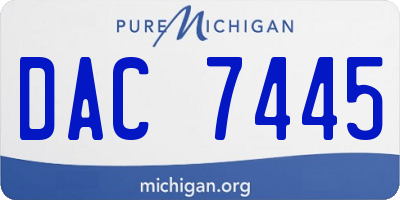 MI license plate DAC7445