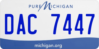 MI license plate DAC7447