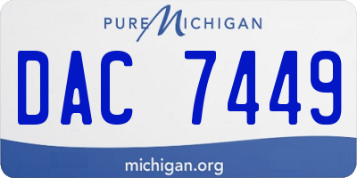 MI license plate DAC7449