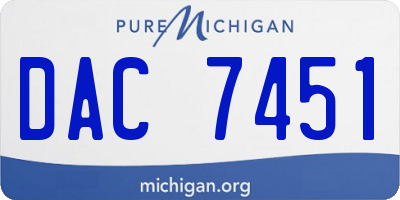 MI license plate DAC7451