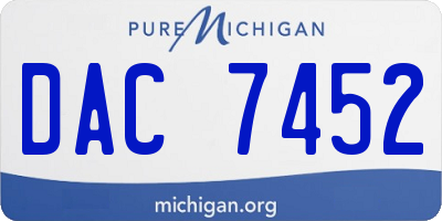 MI license plate DAC7452