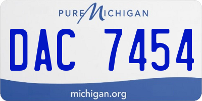 MI license plate DAC7454