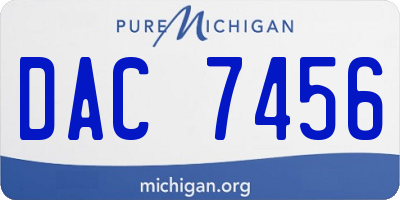 MI license plate DAC7456