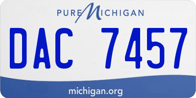 MI license plate DAC7457