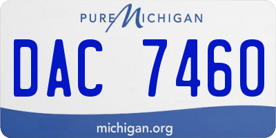 MI license plate DAC7460