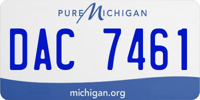 MI license plate DAC7461