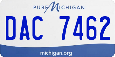 MI license plate DAC7462