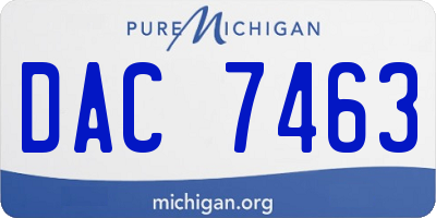 MI license plate DAC7463