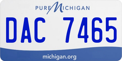 MI license plate DAC7465