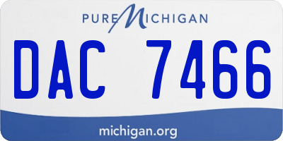 MI license plate DAC7466