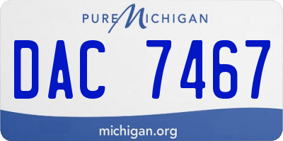 MI license plate DAC7467