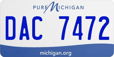 MI license plate DAC7472