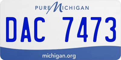 MI license plate DAC7473