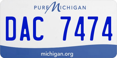 MI license plate DAC7474