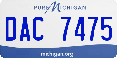 MI license plate DAC7475