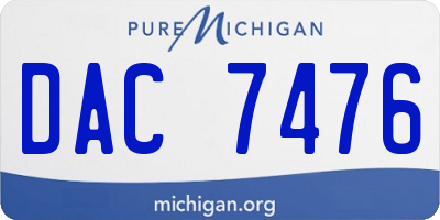 MI license plate DAC7476