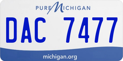 MI license plate DAC7477