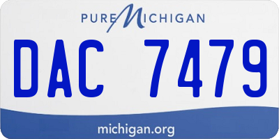 MI license plate DAC7479