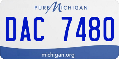 MI license plate DAC7480