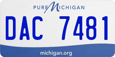 MI license plate DAC7481