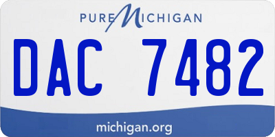 MI license plate DAC7482