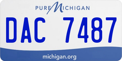 MI license plate DAC7487