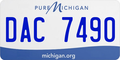 MI license plate DAC7490