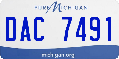 MI license plate DAC7491