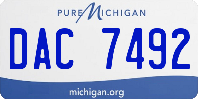 MI license plate DAC7492