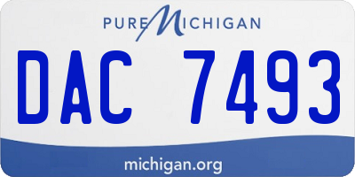 MI license plate DAC7493