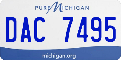 MI license plate DAC7495