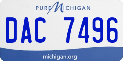 MI license plate DAC7496