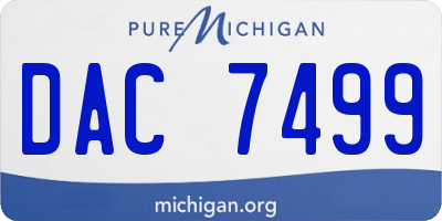 MI license plate DAC7499