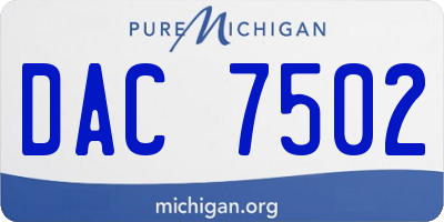 MI license plate DAC7502