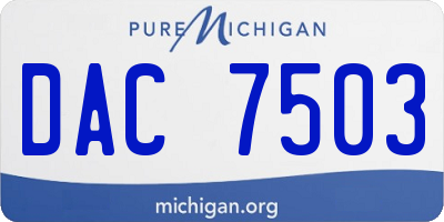 MI license plate DAC7503