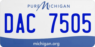 MI license plate DAC7505