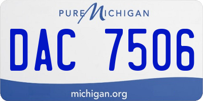 MI license plate DAC7506