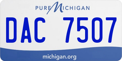 MI license plate DAC7507