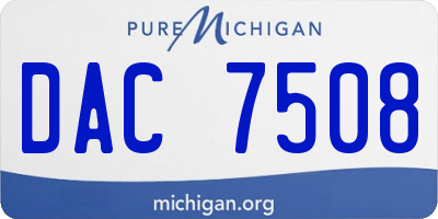 MI license plate DAC7508