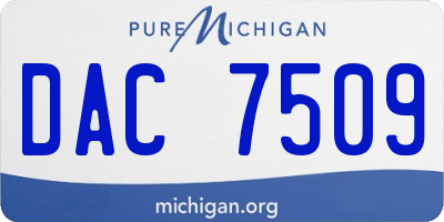 MI license plate DAC7509