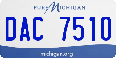 MI license plate DAC7510