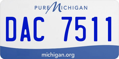 MI license plate DAC7511