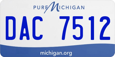 MI license plate DAC7512