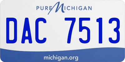 MI license plate DAC7513