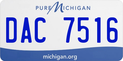 MI license plate DAC7516